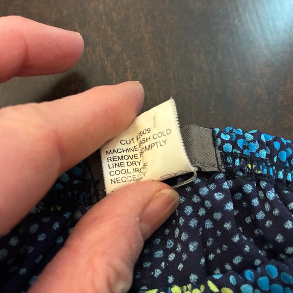 Blue, Black and Chartreuse dot Maternity Mini Skirt with beaded hem - Picture 8 of 11